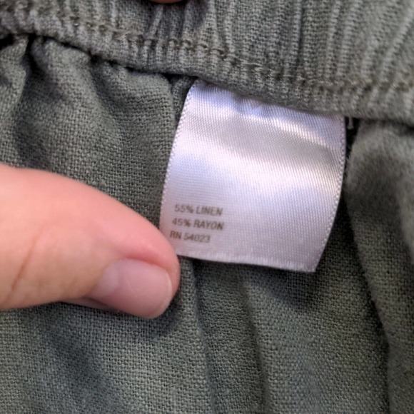 Old Navy Womens Pleated Skirt Green Size M Linen Blend Pockets - Picture 12 of 12